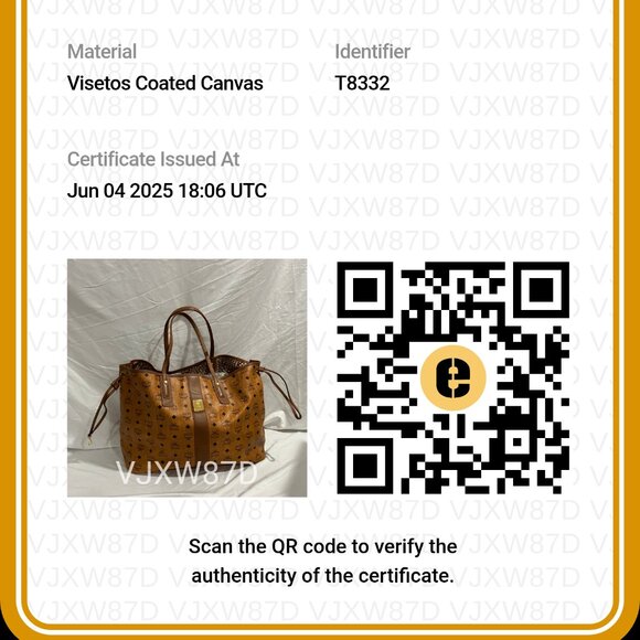 MCM Liz Reversible Large Cognac Visetos Canvas Leather Trim Shopper Tote Bag - Picture 3 of 17